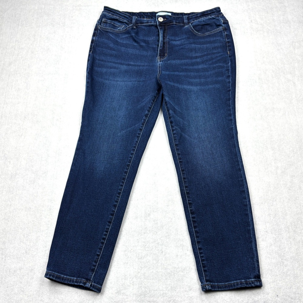 Vervet Jeans Womens 18 Dark‎ Wash High Rise Skinny Stretch Denim Crop Pants